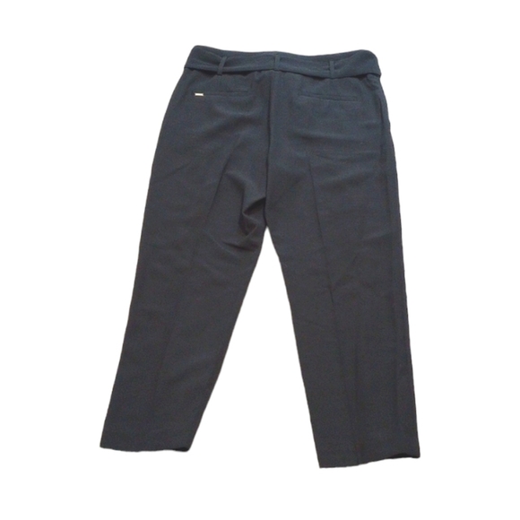 NWT DKNY Womens Dress Pants Sz 10 Black High Rise Straight Fit Tie Waist Cropped - Picture 2 of 7